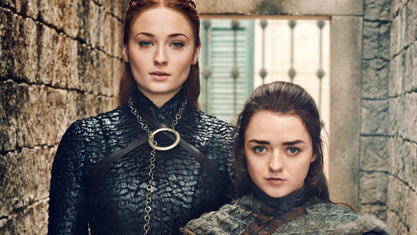 Sansa And Arya Stark Game Of Thrones Season 8 Wallpaper