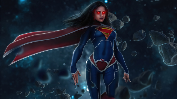 Sasha Calle As Supergirl Glowing Eyes 5k Wallpaper