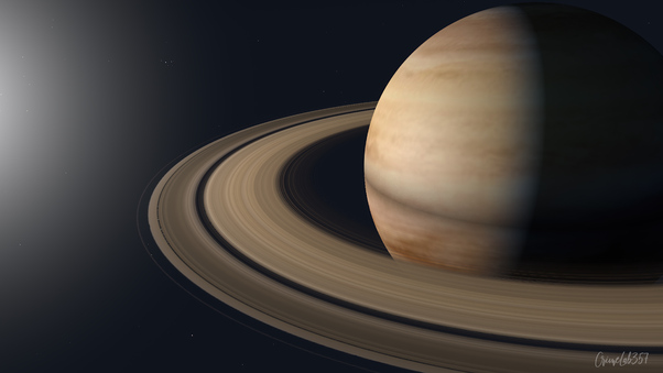 Saturn Planet Rings Dark 4k Wallpaper