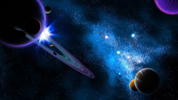 Saturn Planets Digital Universe 10k Wallpaper