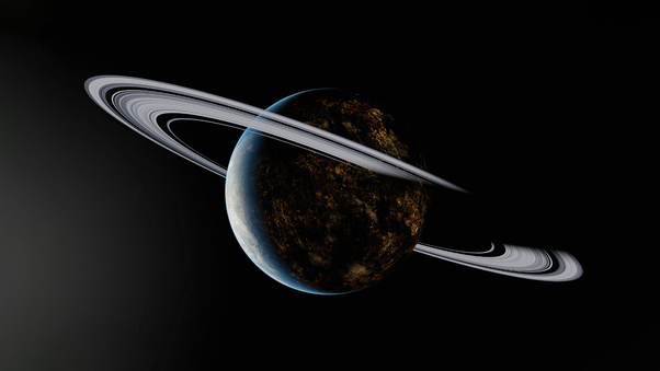 Saturn Rings Dark 5k Wallpaper