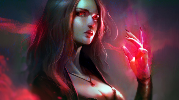 Scarlet Witch Digital Artwork Wallpaper