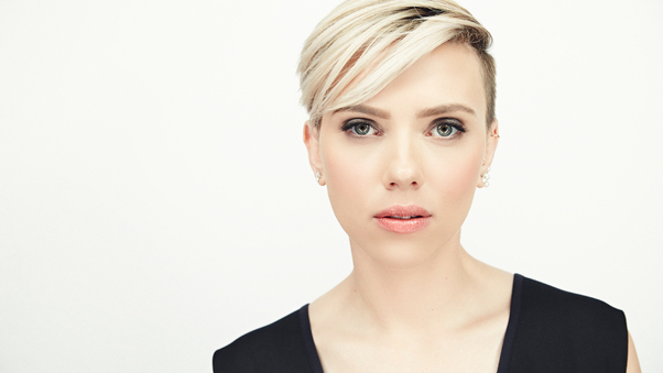 Scarlett Johansson Short Hair Blonde 5k Wallpaper