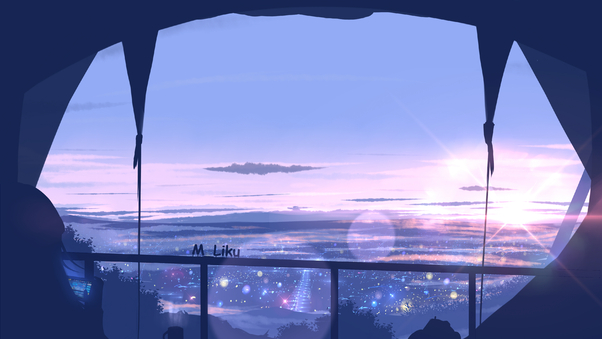 Scenery View From Window Anime 4k Wallpaper