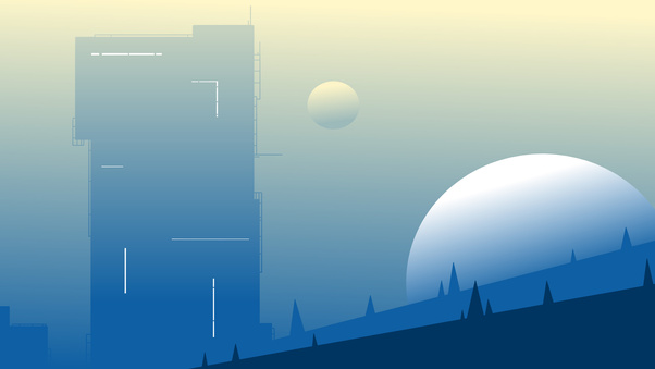 Sci Fi Tower The City Between Two Moons (1280x800) Resolution Wallpaper