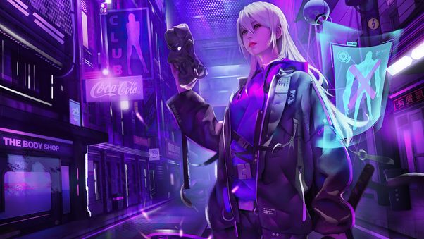 Scifi Cyberpunk Neon Art 4k Wallpaper