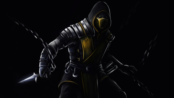 Scorpion Mortal Kombat Dark 5k Wallpaper