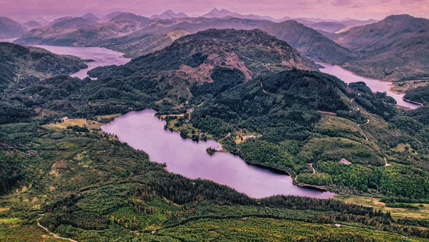 Scottish Aerial View Landscape 5k Wallpaper