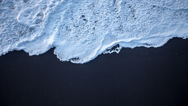 Sea Foam Black Sand 4k Wallpaper