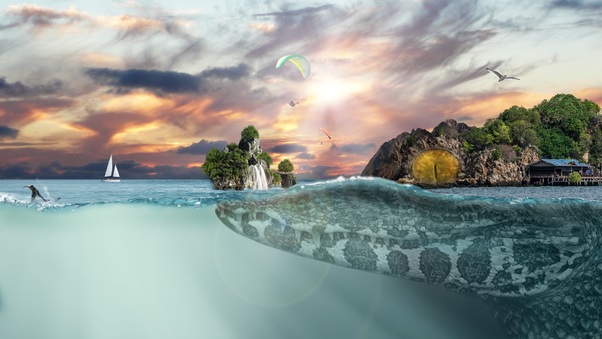 Sea Island Fantasy Wallpaper