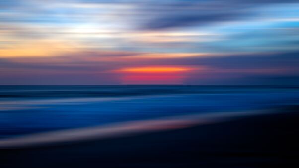 Sea Ocean Water Sunset Blur 5k Wallpaper