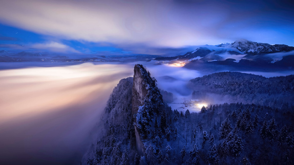 Sea Of Clouds In The German Alps Wallpaper
