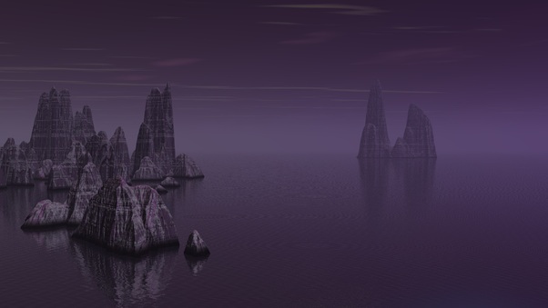 Sea Rocks Dark Purple Tone Wallpaper