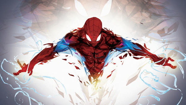 Shattered Spiderman 4k Wallpaper