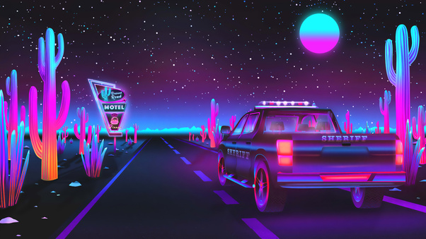 Sherift Retro Road 4k Wallpaper