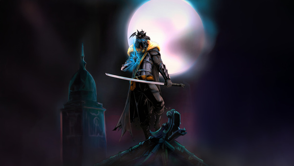 Shinobi Warrior In Night 5k (5120x2880) Resolution Wallpaper