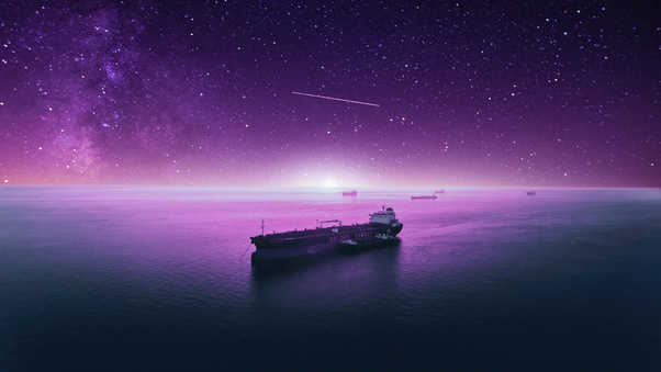 Ship Stars Cosmos Galaxy Wallpaper