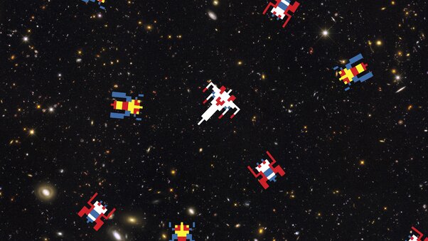Shooter Spaceships Scifi Arcade Wallpaper