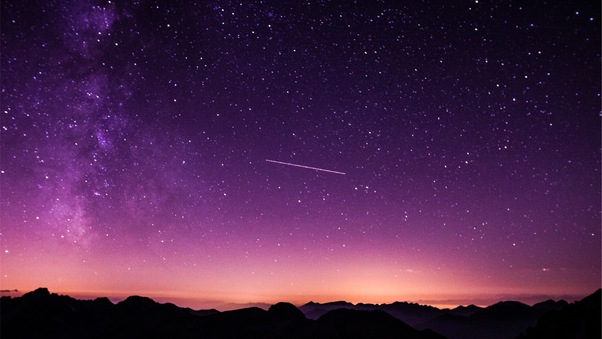 Shooting Stars In Purple Sky Wallpaper