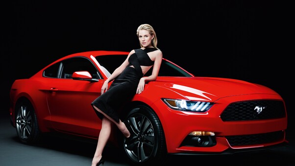 Sienna Miller With Ford Mustang Photoshoot Wallpaper