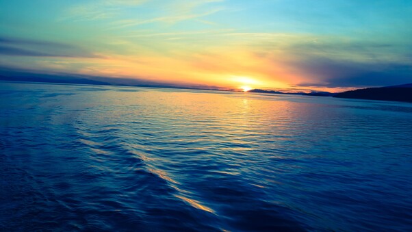 Silent Sunset Ocean Evening 5k Wallpaper