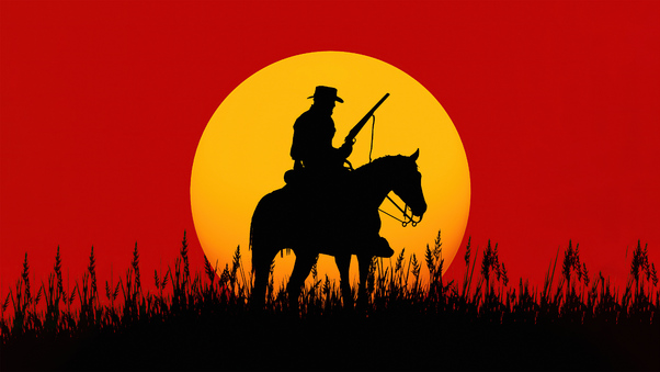 Silhouette Cowboy Red Dead Redemption 2 5k Wallpaper