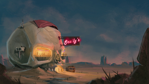 Skull Bar In Desert (1024x768) Resolution Wallpaper