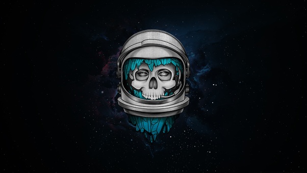 Skull Dark Astronaut Wallpaper