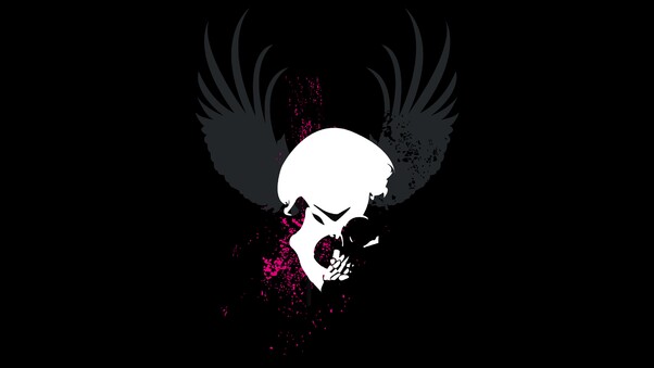 Skull Grunge Wings Dark Wallpaper