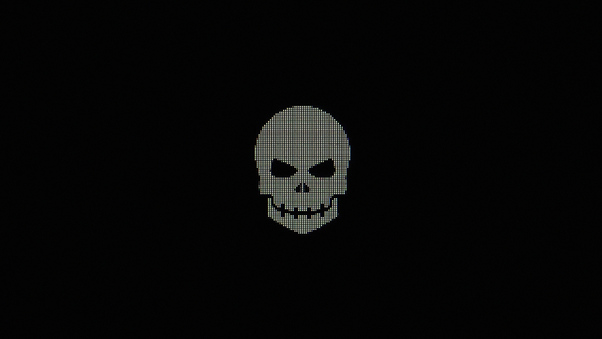 Skull Minimal Pixel 4k Wallpaper