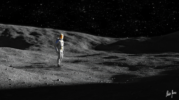 Small Steps On Moon Wallpaper