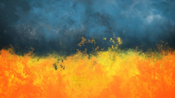 Smoke Fire Painting Abstract Wallpaper