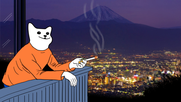 Smoking Cat Wallpaper