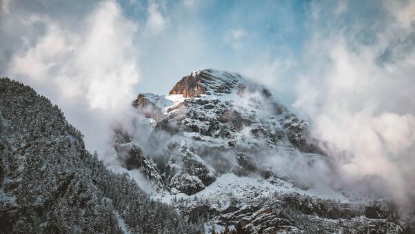 Snow Covered Mountain Peak 5k Wallpaper