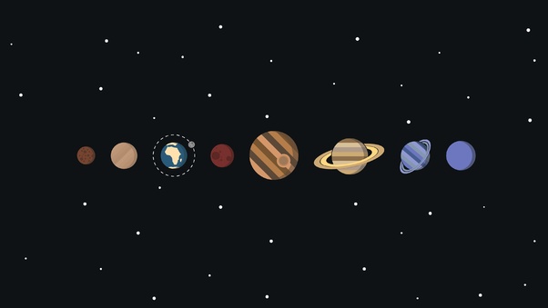 Solar System Minimalism Wallpaper