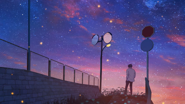 Solitude Path An Anime Boy Solo Journey Wallpaper
