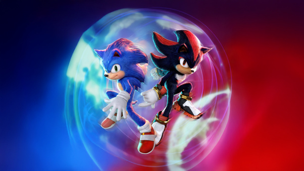 Sonic Vs Shadow In Sonic The Hedgehog 3 Movie Wallpaper