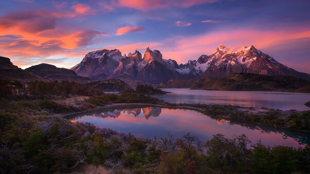 South America Patagonia Andes Mountains Lake Wallpaper