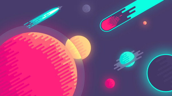 Space Colorful Minimalism Wallpaper