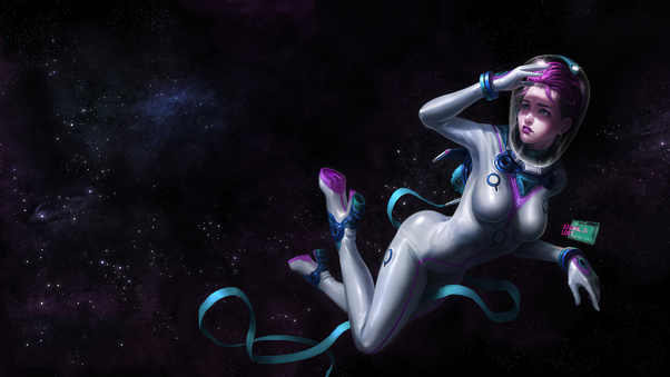 Space Girl Lost In Space Wallpaper