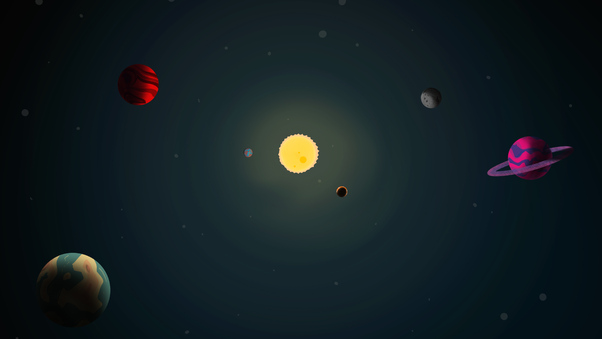 Space Planets Drawing 4k Wallpaper