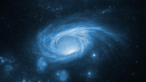 Space Storm Galaxy Blue 4k Wallpaper