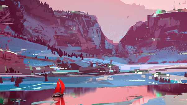 Sparth River Red 4k Wallpaper