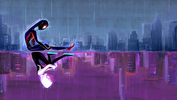 Spider And Gwen Gravity Defying Stunt Wallpaper