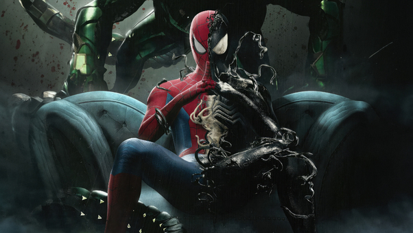 Spider And Venom Lethal Protector Wallpaper