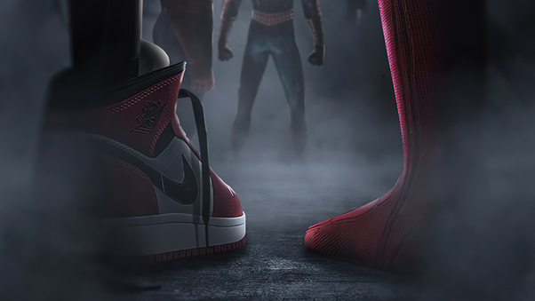 Spider Man And Miles Shoes Wallpaper