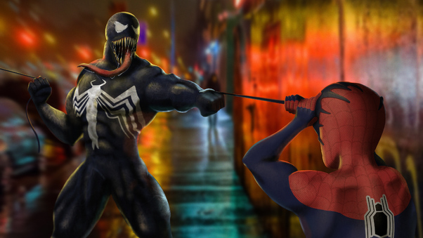 Spider Man And Venomart Wallpaper