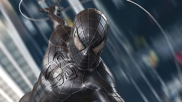 Spider Man Black Symbiote Suit 4k Wallpaper