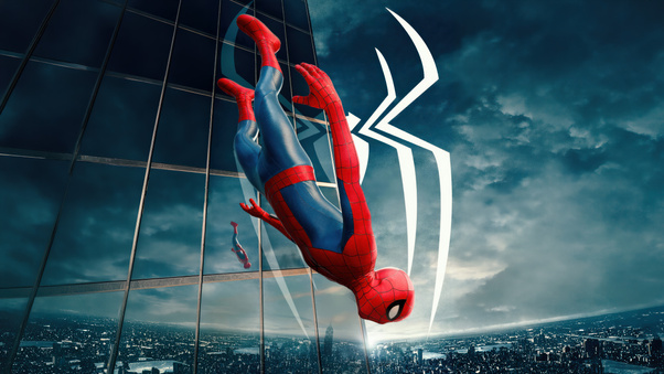 Spider Man Brand New Day Falling (1336x768) Resolution Wallpaper