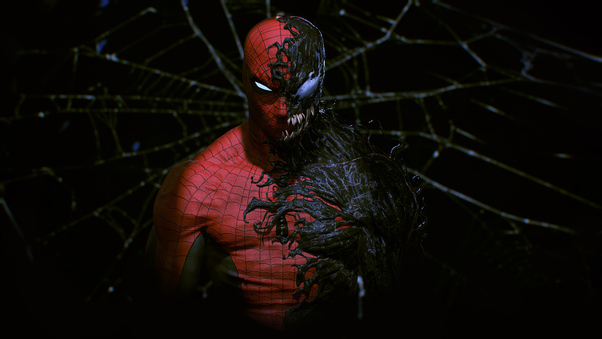 Spider Man Inside Venom Wallpaper